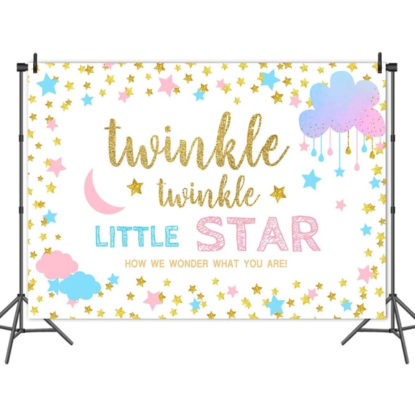 7*5 ft, Twinkle Star Gender Reveal Dekoration Pojke eller flicka Gender Reveal Backdrop Vinyl Twinkle Twinkle Little Star Banner Supplies