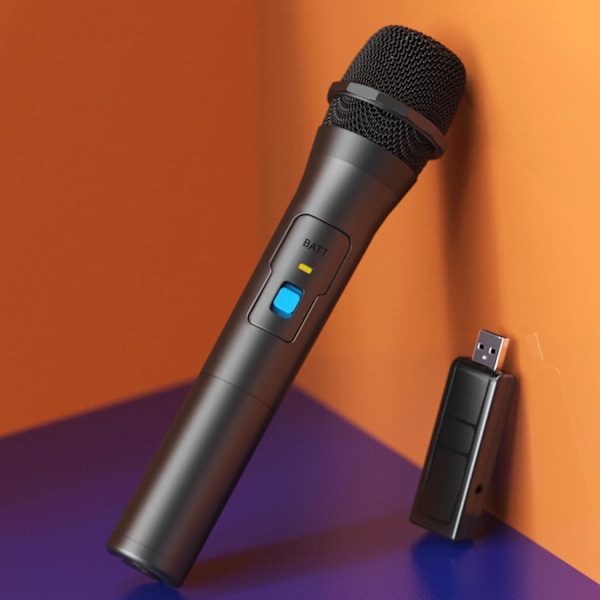Trådløs mikrofon, bærbar trådløs håndholdt mikrofonhøjttaler med USB-modtager | Dynamisk mikrofon til karaoke, kirke, vokal, bryllup og DJ
