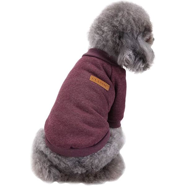 Hunde Tøj Hund Sweater Blød Fortykkelse Varm Hvalp Hunde T-shirt Vinter Hvalp Sweater til Hunde (Medium, Brun)