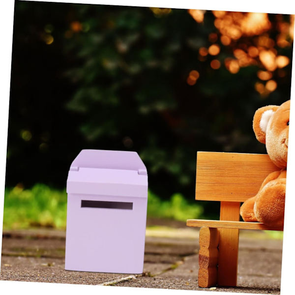 1 st 1/12 möbelprydnad för barn trä mini tillbehör miniatyrdockhus scen rekvisita minihus brevlåda prydnader modell rosa bambu trä