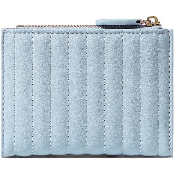Liten lommebok for jenter Kvinner Trefoldet lommebok Kontantlommekortholder Myntveske med ID-vindu elegant ungdommelig og søt- -blomster-blå