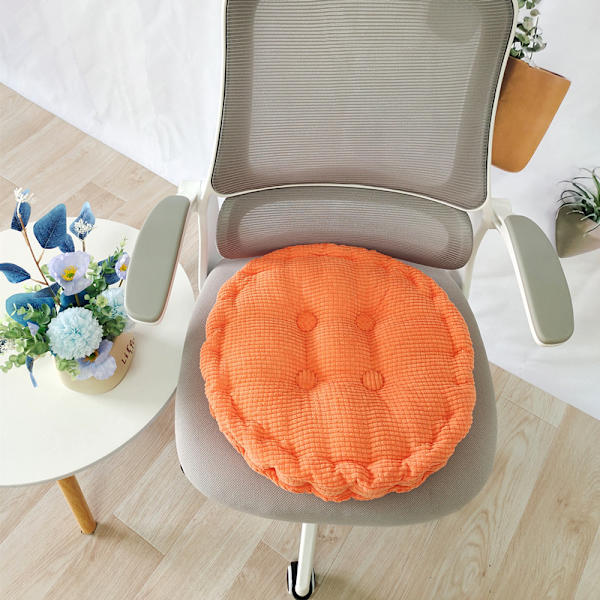 2 kpl lattiatyynyä, neliömäinen ja pyöreä meditaatiotyyny, samettityyny, koristeellinen tuolityyny (15,8 × 15,8 tuumaa × 40 cm, oranssi, pyöreä)