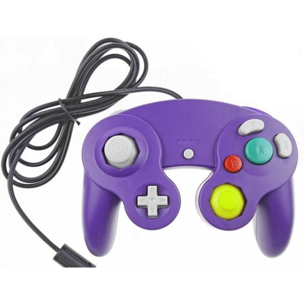 Gamecube Gamepad, 2-pack klassisk gamepad med vibrationsjoystick Purple