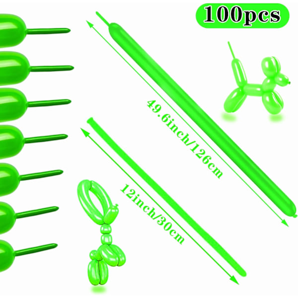260 långa ballonger för ballongdjur 100 Pack Förtjockning Latex Modellering Långa Magiska Ballonger Vridande DIY Djurballong för Festdekorationer