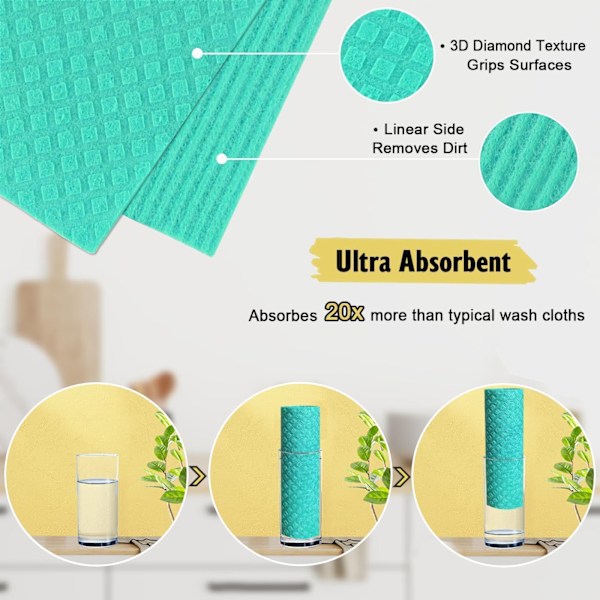 Disktrasa 19,5*17*0,2 cm Bomullstrasa tillverkad av trämassa Avfettad disktrasa Ekologisk disktrasa tillverkad av träfibrer Återvinningsbar Set of 10-3
