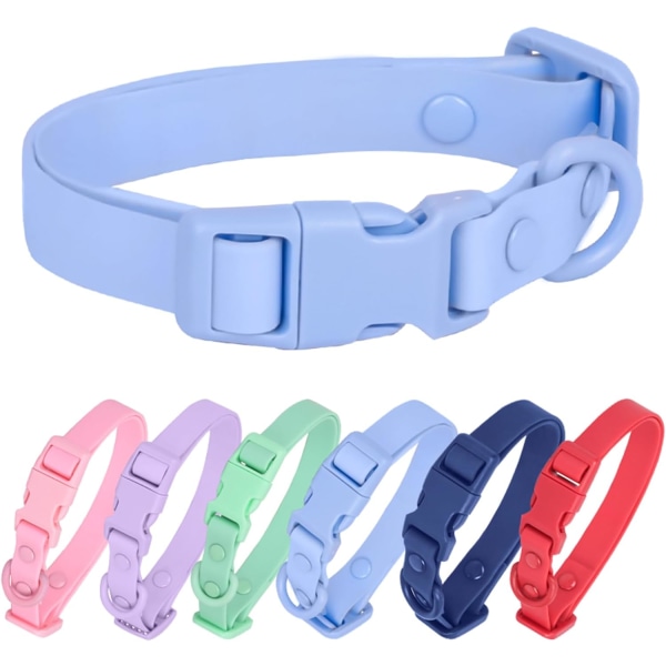 Dog Collar Soft Rubber Dog Collar with Safety Buckle Adjustable Pet Collars for Small Medium Large Dogs -M