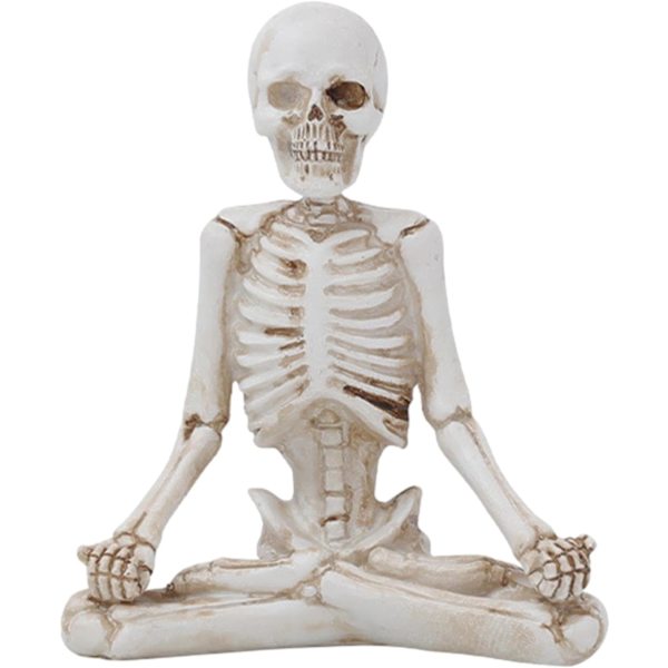 Spooky Spiritual Skull Resin Skulptur - Sjov Halloween Dekoration - Dag for de Dødes Dekoration - Yoga Dekoration til Kontoret