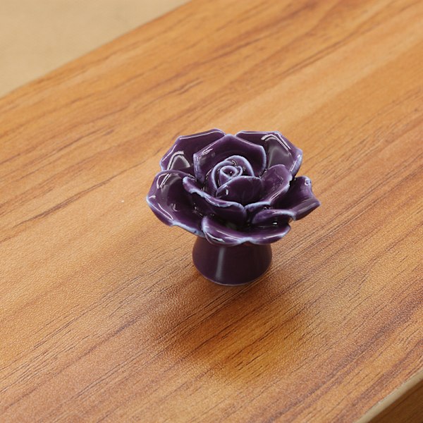2 kpl:n Ovikahvat Keraamiset nupit Vintage Vanity Huonekalut Ruusut Kristalli Ovikahvat Laite Ruusut Violetit Kukat