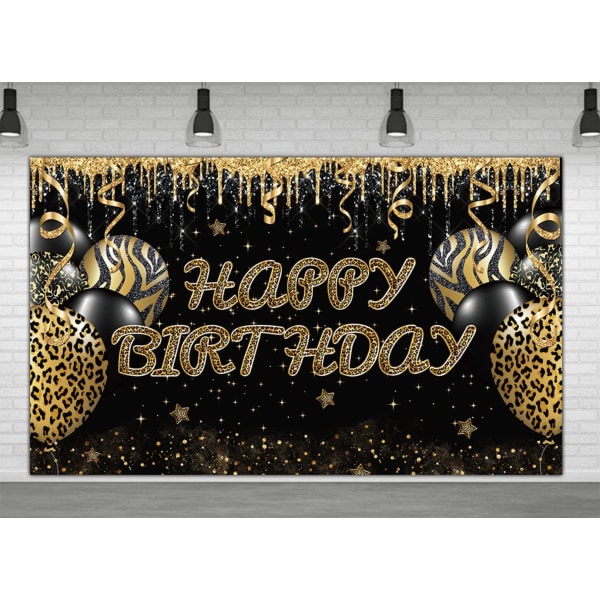 Stor guld leopard fødselsdagsbaggrund Kæmpe leopard fødselsdagsbanner Gepard fødselsdagsfest dekoration guld fødselsdagsbaggrund 6X3,6 FT