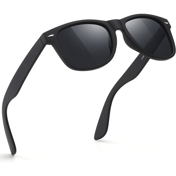 Solbriller Herre Polariserte Solbriller for Herre og Damer,Sorte Retro Solbriller Kjøring Fiske UV-beskyttelse