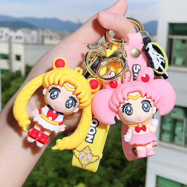 Anime Nyckelring - Mini Figur Gummi Serietecknad Nyckelring Ryggsäck Kay Smycken Tillbehör Presenter för Kvinnor