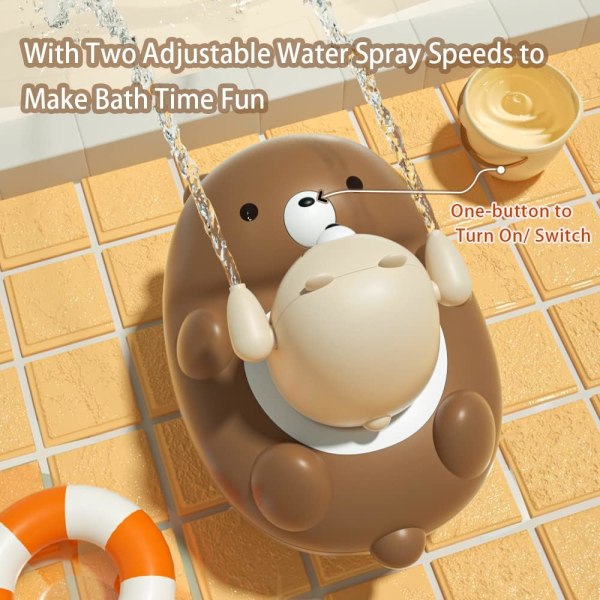 Badleksaker för småbarn 3-4 år, 5 lägen Bear Sprinkler Badkarsleksaker Presenter med duschhuvud