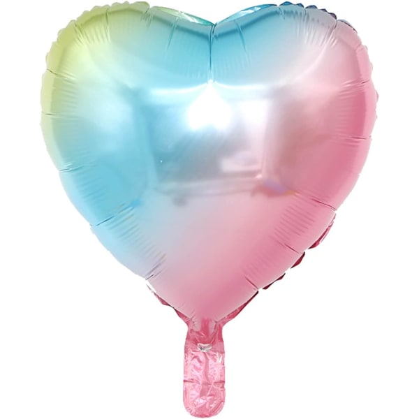10 kpl sateenkaarifolio sydämenmuotoiset ilmapallot 18 tuuman sydämen mylar-ilmapallot baby shower hää-ystävänpäiväkoristeet rakkausilmapallot juhlakoristeet
