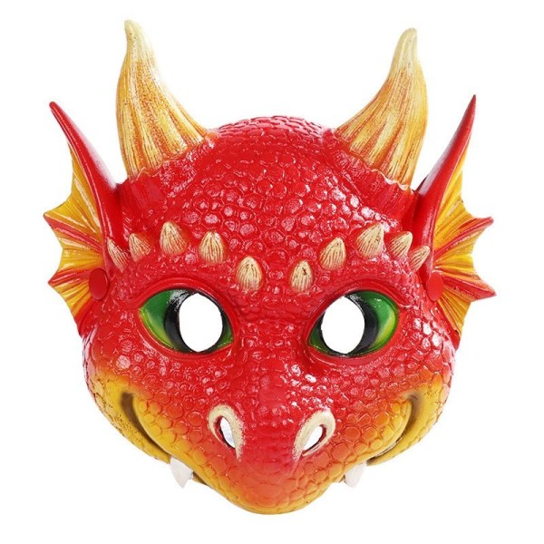 Röd, Halloween-barnmask Dragon Masks Maskeradmask Födelsedag Julgåva för barn för pojkar och flickor