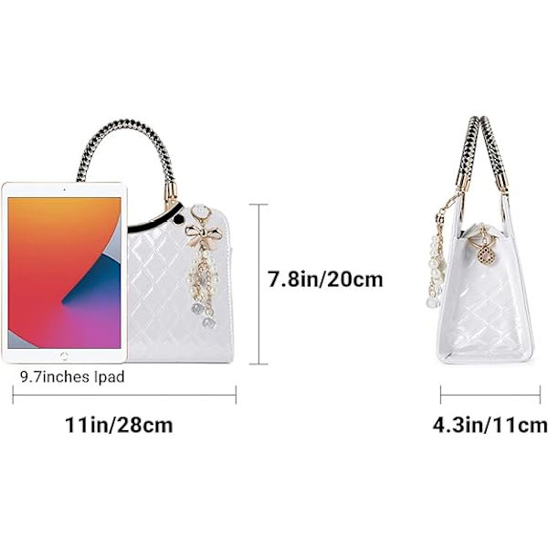 Skinnende Laklæder Dame Punge Satchel Håndtasker Damer Mode Top Håndtag Håndtasker Crossbody Skuldertasker