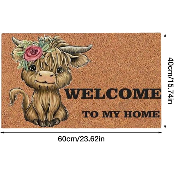 Highland Cow -matot kylpyhuoneeseen – Liukumattomat lehmämatot keittiöön, 11,81 x 7,87 x 0,78 tuuman maalaismainen maalaistalon matto, makuuhuoneen alueen matto Jomeworylta