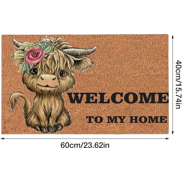 Highland Cow-mattor för badrum - halkfria komattor för kök, 11,81 x 7,87 x 0,78 tum rustik lantgård matta, sovrumsmatta från Jomewory