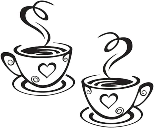 Coffee Beans Tea Wall Decals Coffee Cups Art Vinyl Decal Kitchen