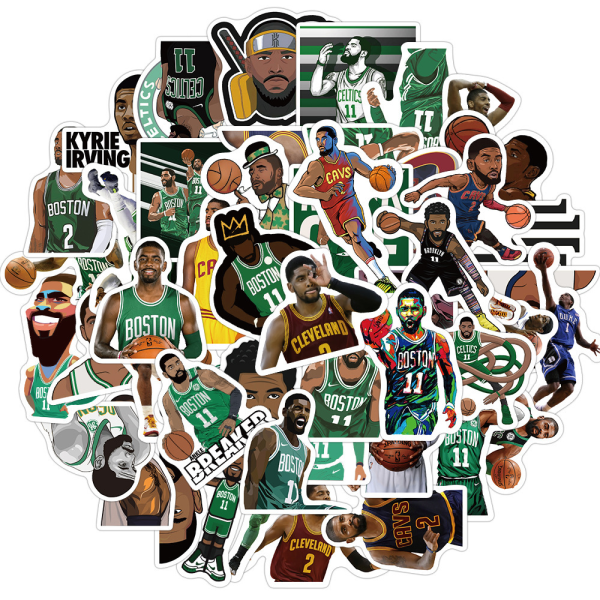 Basketball Star Stickers Irving Sticker Små Dekaler |50 Stk| til Hydro Flasks Laptop Telefon Etui Computer Vandflaske…