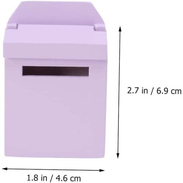 1 st 1/12 möbelprydnad för barn trä mini tillbehör miniatyrdockhus scen rekvisita minihus brevlåda prydnader modell rosa bambu trä