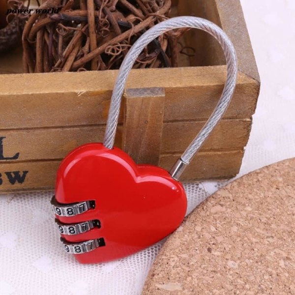 Mini Love Shape Zinklegering Reb Password Password Hængelås Rejse Bagage Pakke Password Lås