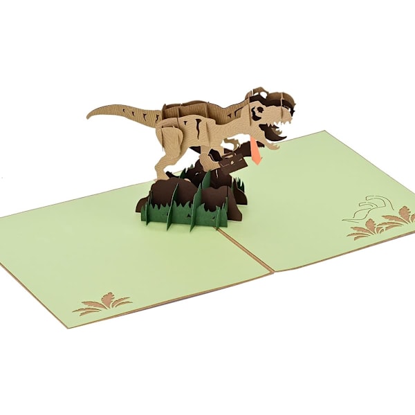 Dinosaurusaiheinen ponnahduskortti, käsintehty 3D-ponnahduskortti syntymäpäiville tyttärelle, pojalle, veljenpojalle, veljentyttärelle, lapsille mihin tahansa tilaisuuteen