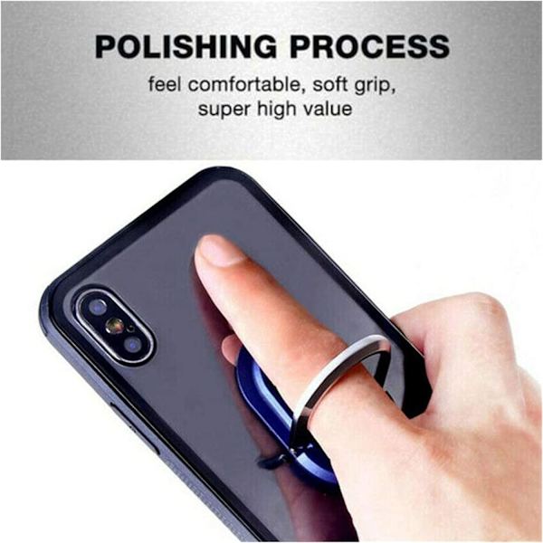 Mobiilipuhelimen rengaspidike 3-in-1 matkapuhelimen pidike Soikea puhelimen pidike Rengaspidike Puhelimen pidike Auton matkapuhelimen pidike (Väri: Punainen hopea)