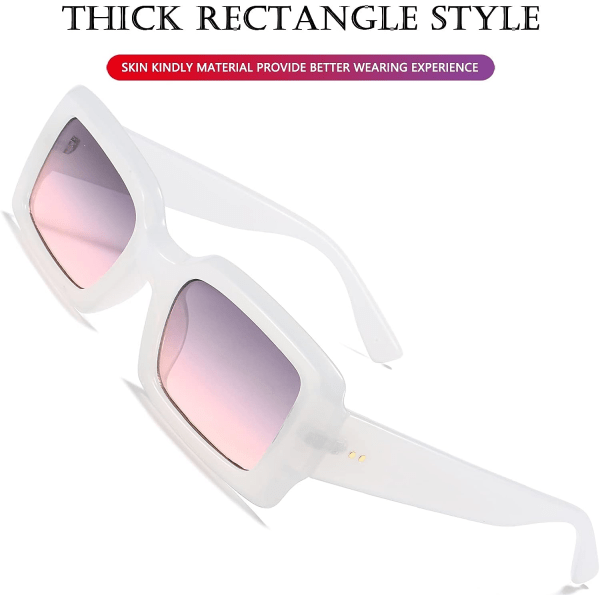 Tykke chunky rektangulære solbriller til kvinder og mænd Moderne små firkantede solbriller Fashion Fat Narrow Frame Sunnies