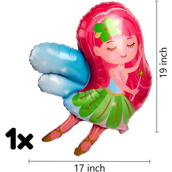 Keiju syntymäpäiväkoristeet - Numero 5 ilmapallo vaaleanpunainen, keijujuhlan koristeet, keiju syntymäpäiväjuhlan koristeet, juhlatarvikkeet 5. syntymäpäiväjuhlat
