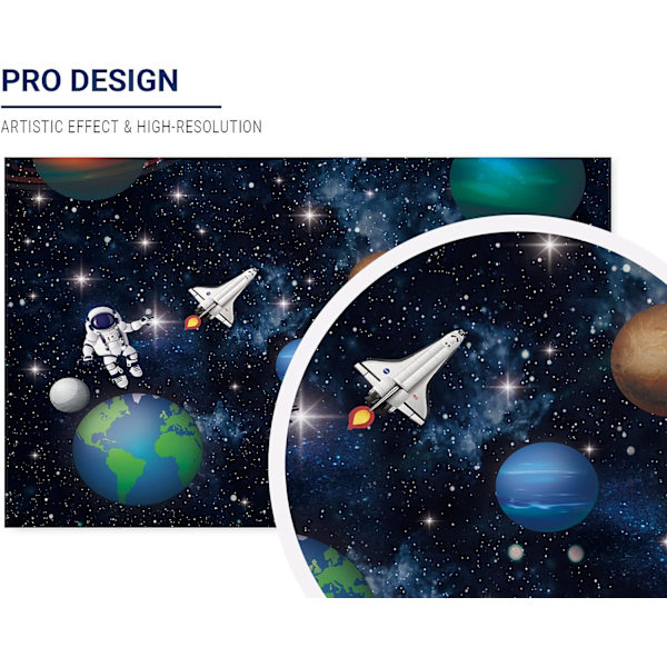 Rymdraket Astronaut Bakgrund för Baby Boy Universum Planet Galaxy Födelsedagsfest Tårta Bordsdekoration Banner Vinyl Fotografering Bakgrund