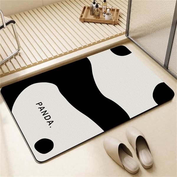 Liukumaton piimakivi kylpymatto, hometta hylkivä, nopeasti kuivuva panda kylpymatto, piimakivi kylpymatto, ulkosuihku, imukykyinen kumikylpymatto