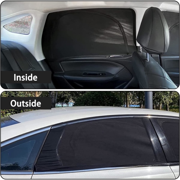 Palat Extendable Car Sun Shade UV-suoja, Sivuikkunan aurinkosuoja, Yleismaailmallinen Car Sun Shade Net Sopii (Takalasi vetoketjulla)