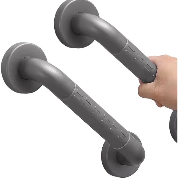 Sæt med 1 brusehåndtag med skridsikkert håndtag, rustfrit stål badeværelsestoilet Brusehåndtag, vægmonteret håndtag til brusebadekar (48 cm, M)