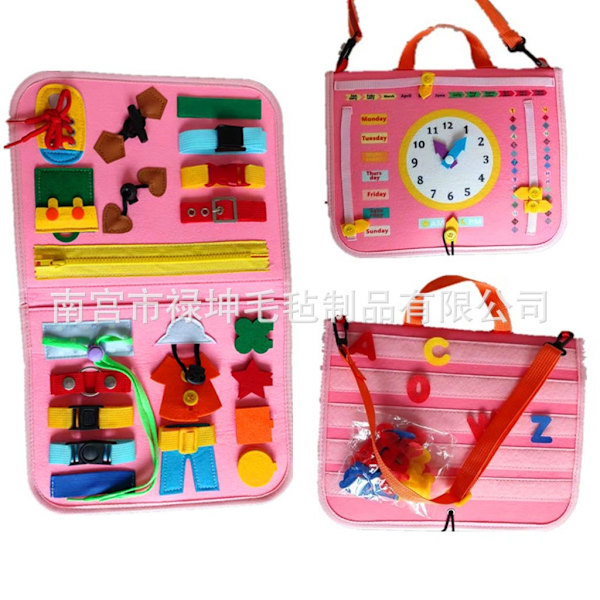Busy Board för småbarn 5 lager, aktivitetsbräda, Montessori leksak baby från 1 2 3 4 5 år flicka pojke, pedagogisk sensorisk leksak, motorikbräda Model F 22*28cm