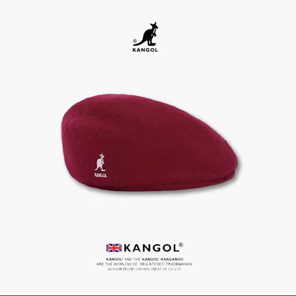 Kangol 504 Flat Cap Menn Kvinner Casual Beretter Hatt Vinter Newsboy Caps For Menn Kvinner Rödvin S（54-56cm）