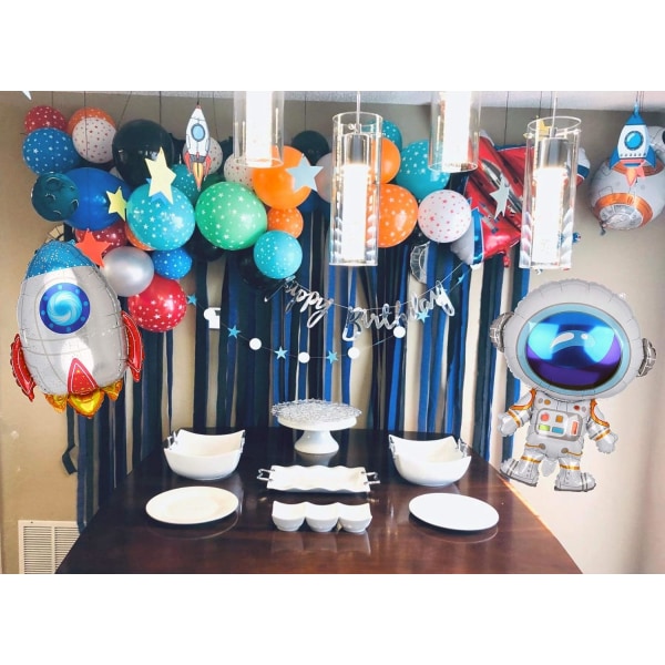 2 stk raketformet stor mylar folieballon Universe Space Tema Fødselsdagsfest dekorationer