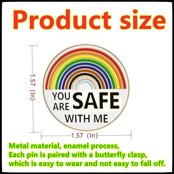 You Are Safe With Me pins Enamel Lapel Pin Rainbow Pride Pin Nurse Doctor Student Brooch Pin Badge Pin