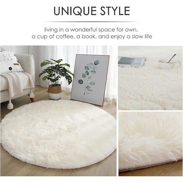 Rundt tæppe, moderne shaggy gulvtæppe, soveværelse sengetæppe, behagelig blød skridsikker shaggy gulvmåtte, fluffy tæppe, grøn, 60cm/24inch