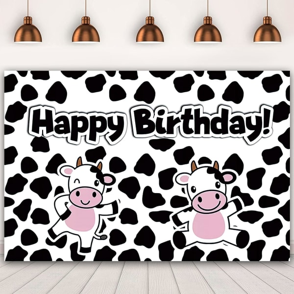 5x3Ft Happy Birthday Cartoon Cow Backdrop Banner Happy Birthday Decorations Backdrop Background Curtain Birthday Party