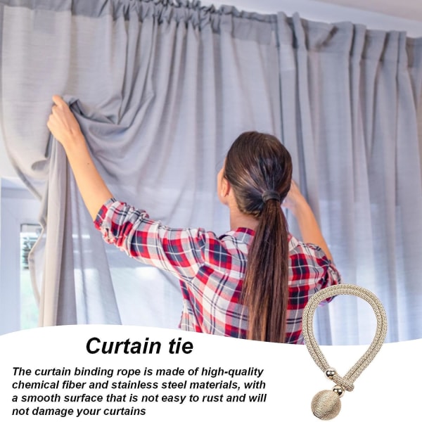 Fibergardinspenne, 2 stk dekorative knytespenner for gardiner | Moderne knyteklemme for gardiner, vindustilbehør, tilbehør til sovesaler