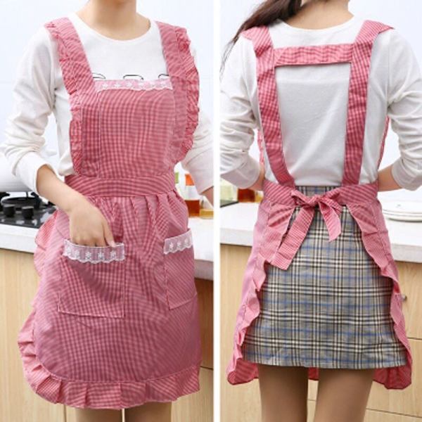 Grillausessut Pinafore Esiliina Tarjoilija Esiliinat Bib Esiliinat Naiset Tytöt Cosplay Vyötärö Esiliina Srunchies Lyhyt Esiliina ,Pinkki