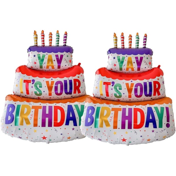 Syntymäpäiväkakkufolioilmapallo, 2 kpl "IT'S YOUR BIRTHDAY" Ilmapallot syntymäpäiväjuhlatarvikkeisiin Baby Shower -koristeet