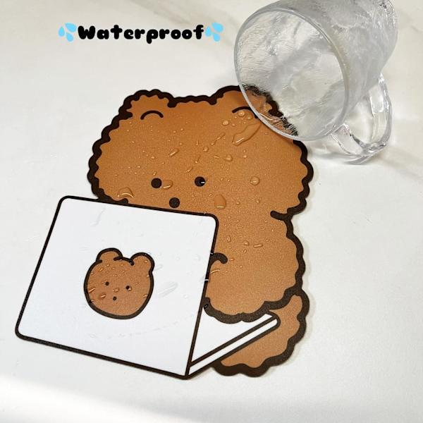 2-pack söta musmattor, Kawaii K-pop/japanska musmatta, liten vattentät PVC-matta, personlig anime-platta, datorbjörn