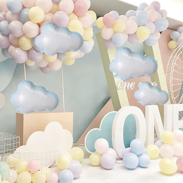 12 stk hvite skyfolierballonger til babyshower, gutter, jenter, bursdag, bryllup, temafest, dekorasjon, festutstyr