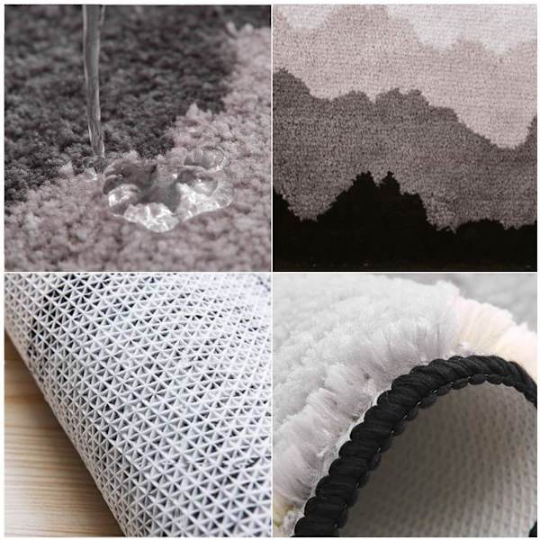Mikrofiber bademåtte, skridsikker, vaskbar, blød og absorberende (grå, 40_x_60_cm)