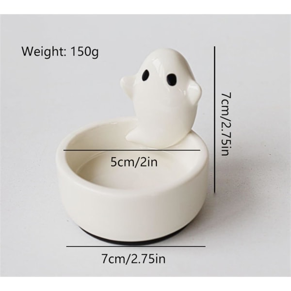 Cartoon Ghost Candle Holder Cute Ceramic Little Ghost Candle Holder Tee Light Thin Candle Holder Candlestick Holder Decor