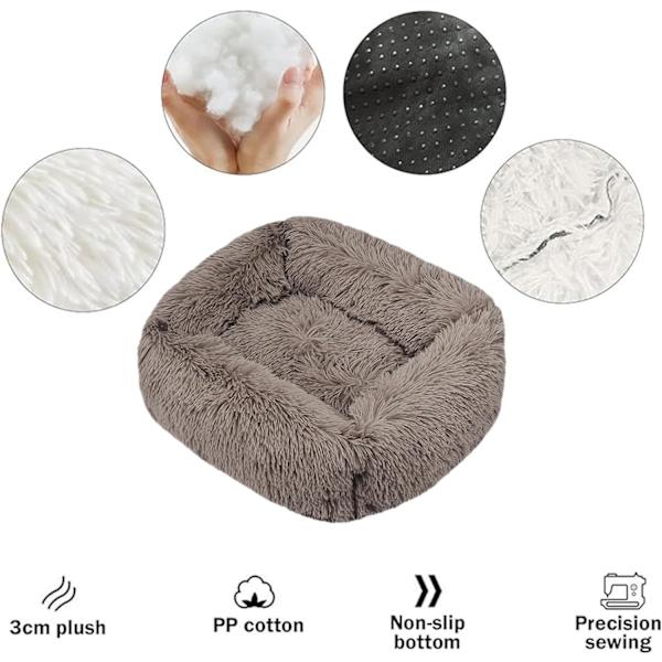 Rektangulär hundkorg hundkudde plysch kattbädd, tvättbar kattkudde plysch husdjursbäddkudde lämplig varm för användning höst vinter (XS, Tie-Dye)