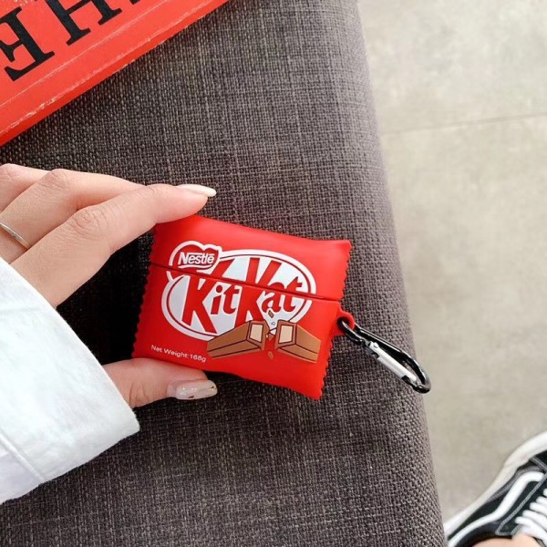Sött fodral för Airpods 3:e generationen, 3D-chokladsnacks huddesign silikonfodral skyddande stötsäkra fodral med nyckelring för Airpods-hörlurar