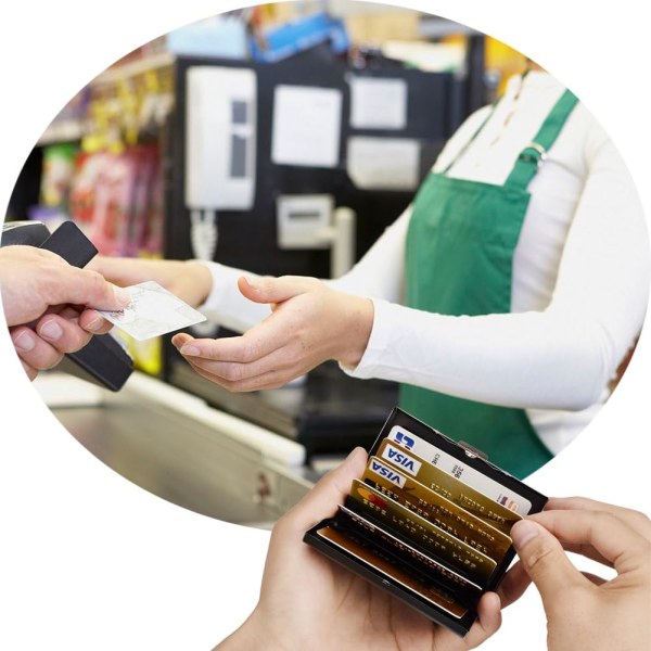 Luottokorttipidike ruostumaton teräs case metallinen henkilökorttikotelo RFID-lompakot Käyntikorttikotelo naisille tai miehille, ruusukulta