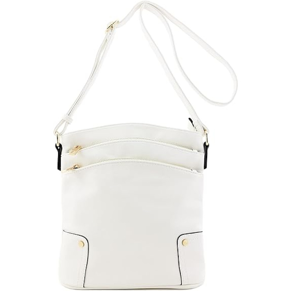 Triple Zip Pocket Stor Crossbody Bag